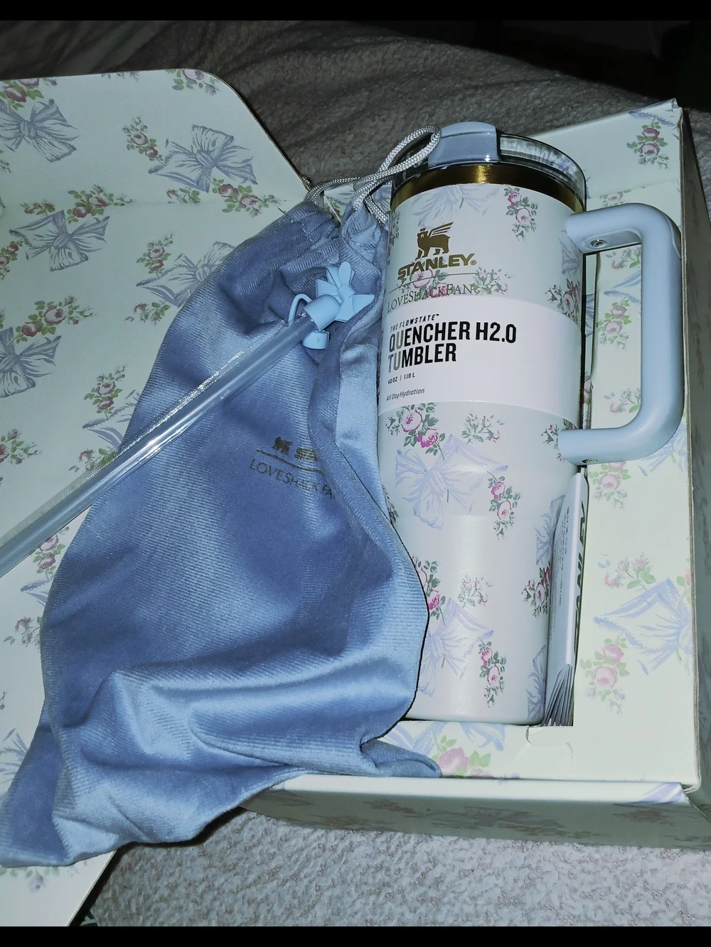 Brand new In box. Stanley x love shack fancy tumblr 40 ounce (Rare)